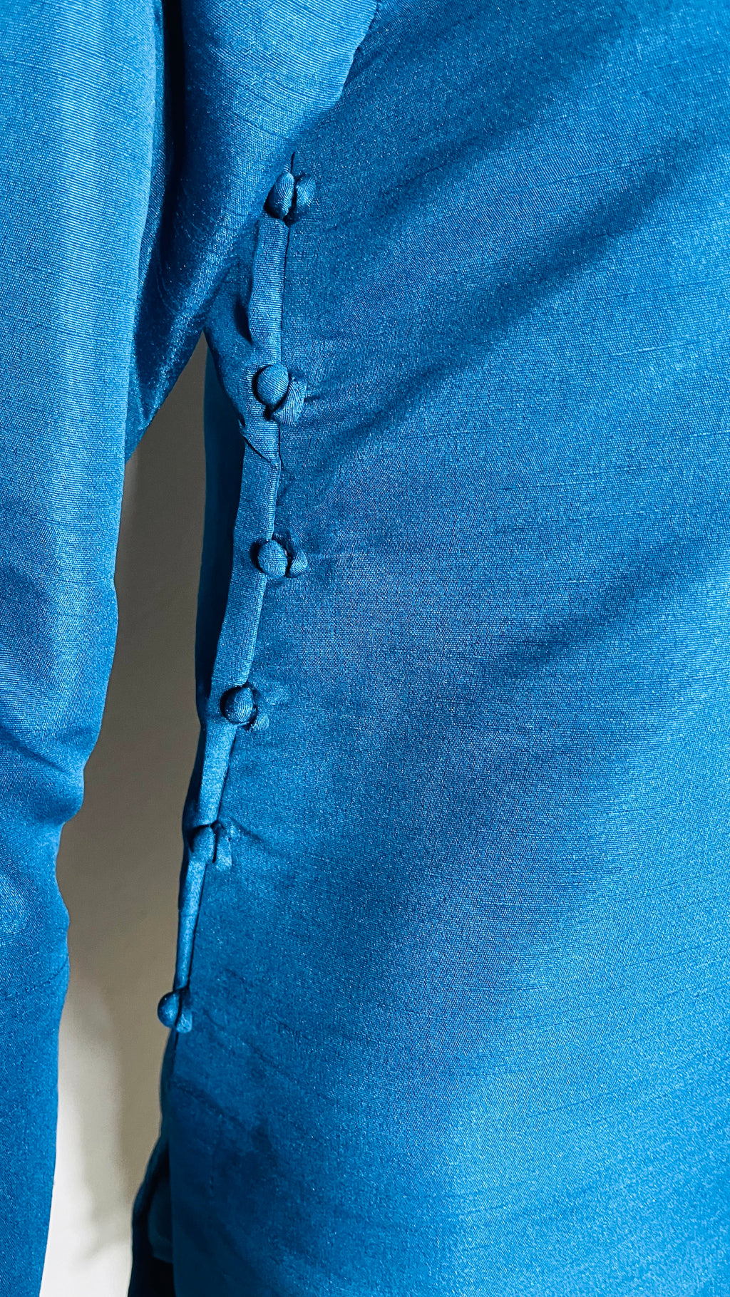 Raw Silk Dark Blue 2PC Suit