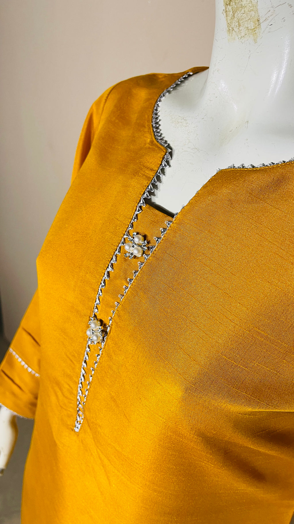 Raw Silk Yellow 2PC Suit