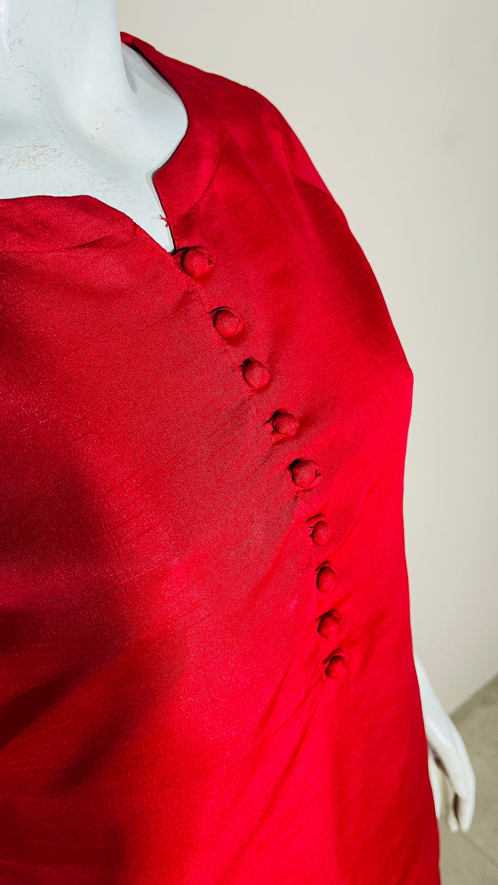 Raw Silk Red 2PC Suit