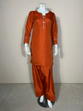 Raw Silk Orange 2PC Suit