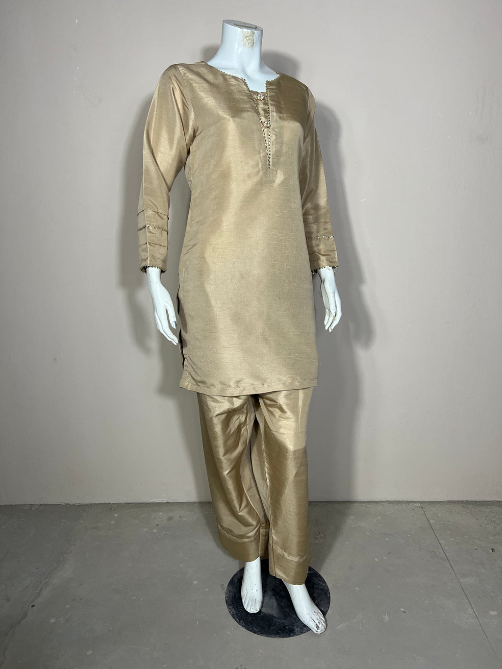 Raw Silk Gold 2PC Suit