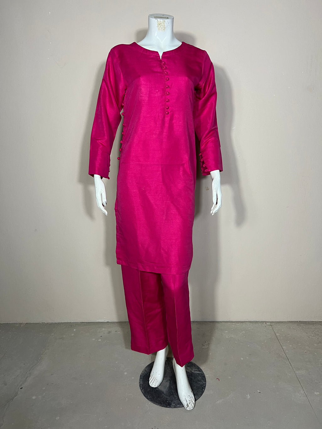 Raw Silk Pink 2PC Suit