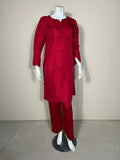 Raw Silk Red 2PC Suit